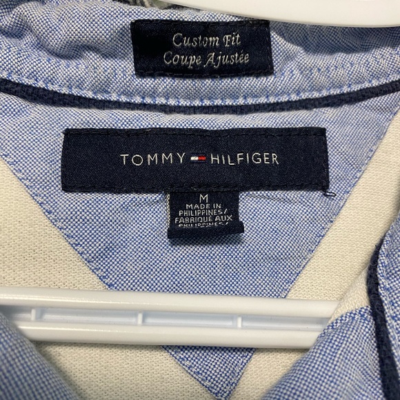 Men’s Tommy Hilfiger Grey and White Polo - Picture 2 of 3